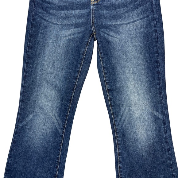 Judy Blue Slim Bootcut Jeans Sz 5/27" Petite Dark Wash Split Hem Stretch Denim - Picture 6 of 15